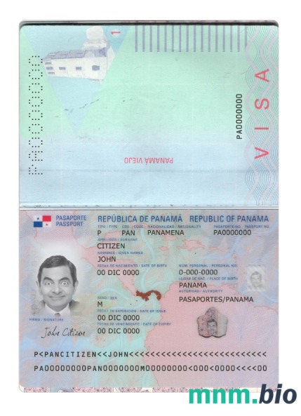 Panama passport new 2019-obecnie, szablon w formacie PSD